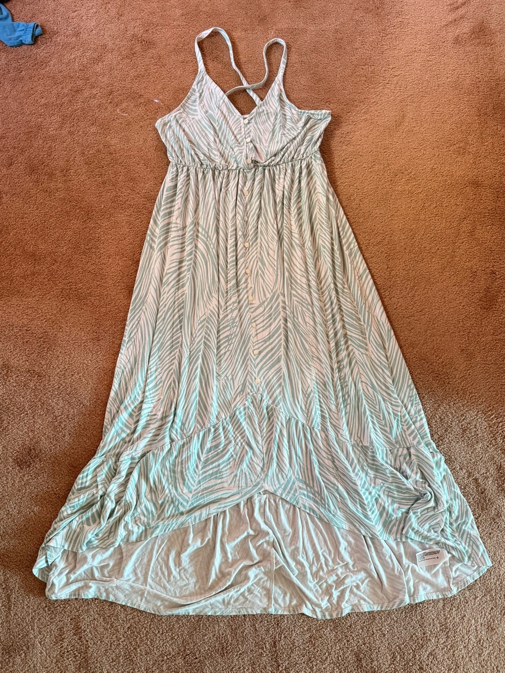 Isabel Maternity Light Blue & White Striped Maxi Dress - XL